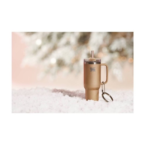 STANLEY x E.L.F MINI QUENCHER ORNAMENT KEYCHAIN HONEY TALKS NIB - Picture 7 of 9